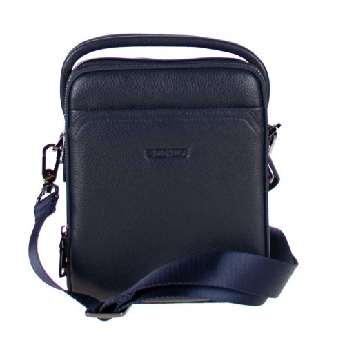 Мъжка чанта през рамо ENZO NORI модел LUKE естествена кожа тъмно син