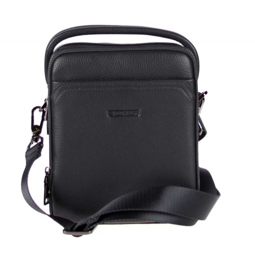Мъжка чанта през рамо ENZO NORI модел LUKE естествена кожа черен
