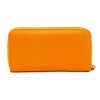 Атрактивно дамско портмоне в оранжев цвят с цип и дръжка за ръка ENZO NORI модел GAIA естествена кожа 