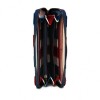 Голямо дамско портмоне с цип ENZO NORI модел GAIA от естествена кожа цвят син червен бял лазер