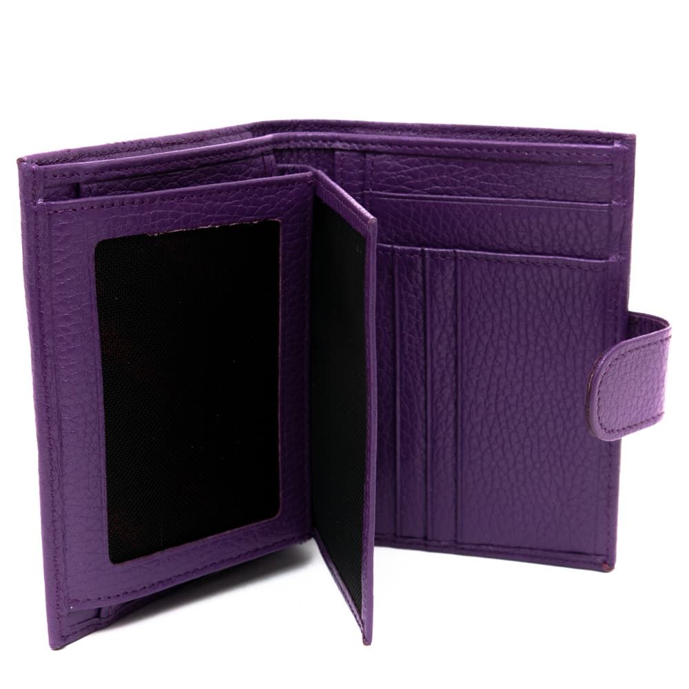 Малко дамско портмоне от естествена кожа ENZO NORI модел NEXT цвят лилав