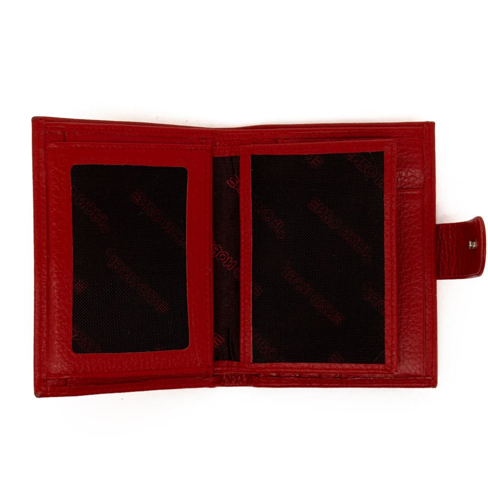 Малко дамско портмоне от естествена кожа ENZO NORI модел NEXT цвят червен лак