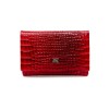 Малко дамско портмоне от естествена кожа ENZO NORI модел CANDY цвят червено кроко