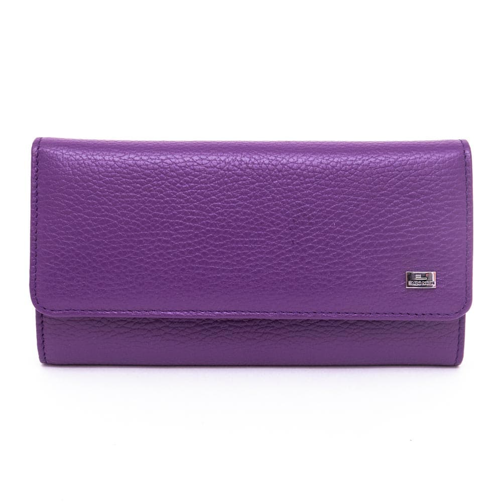 Красиво дамско портмоне от естествена кожа ENZO NORI модел ELEGANTE цвят лилав