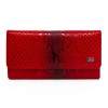 Дамско портмоне ENZO NORI модел ELEGANTE естествена кожа червен змийски принт