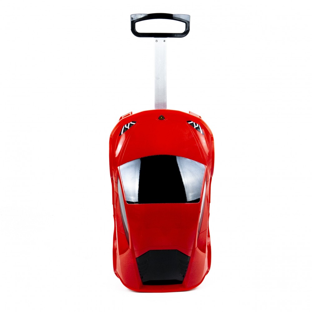 Изключително лек детски куфар от полипропилен спортна кола с две закопчалки цвят червен от ENZO NORI модел TURBO 
