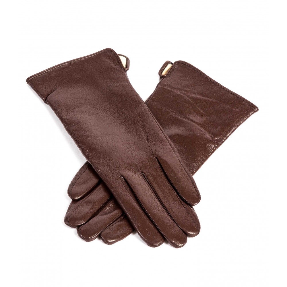Дамски ръкавици Paula Venti модел SHIA естествена кожа кафяв
