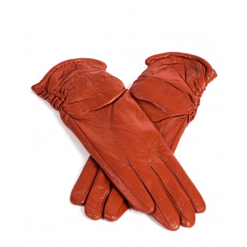 Дамски ръкавици Paula Venti модел MICHELA естествена кожа оранжев