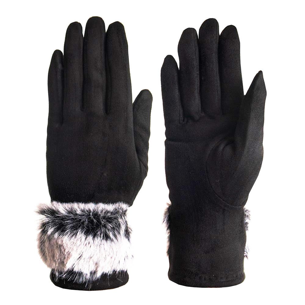 Дамски ръкавици PAULA VENTI модел AMBRA текстил черен