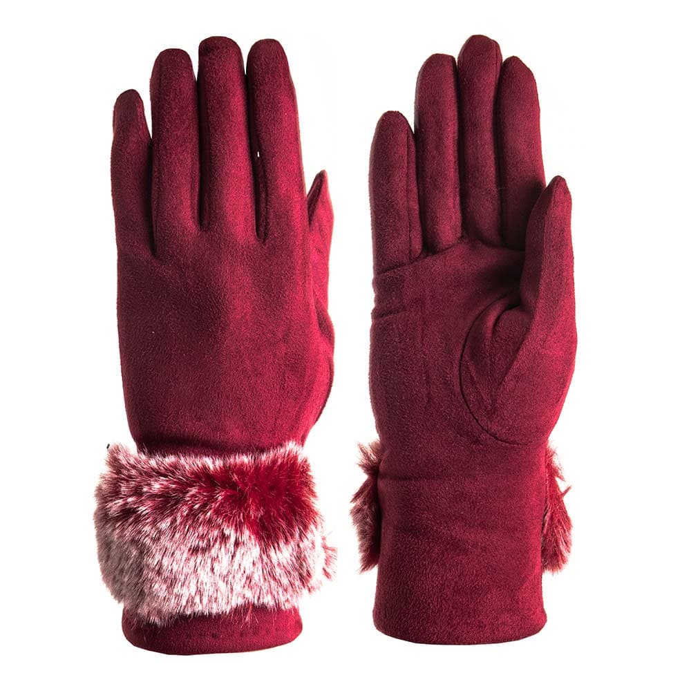 Дамски ръкавици PAULA VENTI модел AMBRA текстил бордо