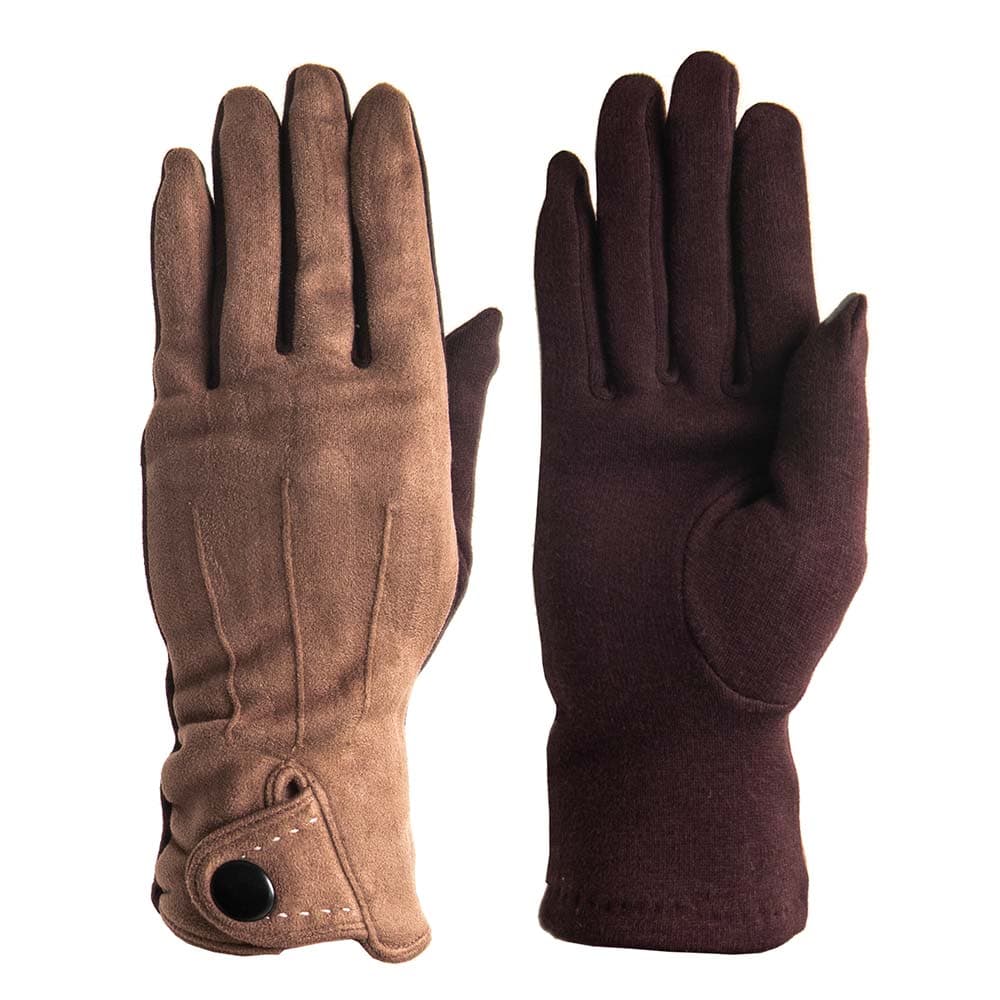 Артистични дмски ръкавици от висококачествен текстил PAULA VENTI модел PVG0005.5 кафяв