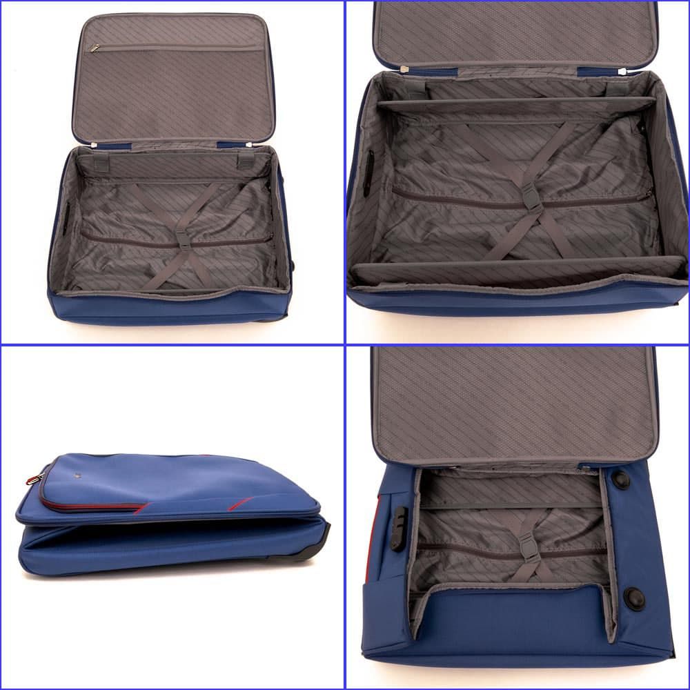 Текстилен мек куфар с възможност за сгъване ENZO NORI от текстил модел FOLD 73 см с две колелца син