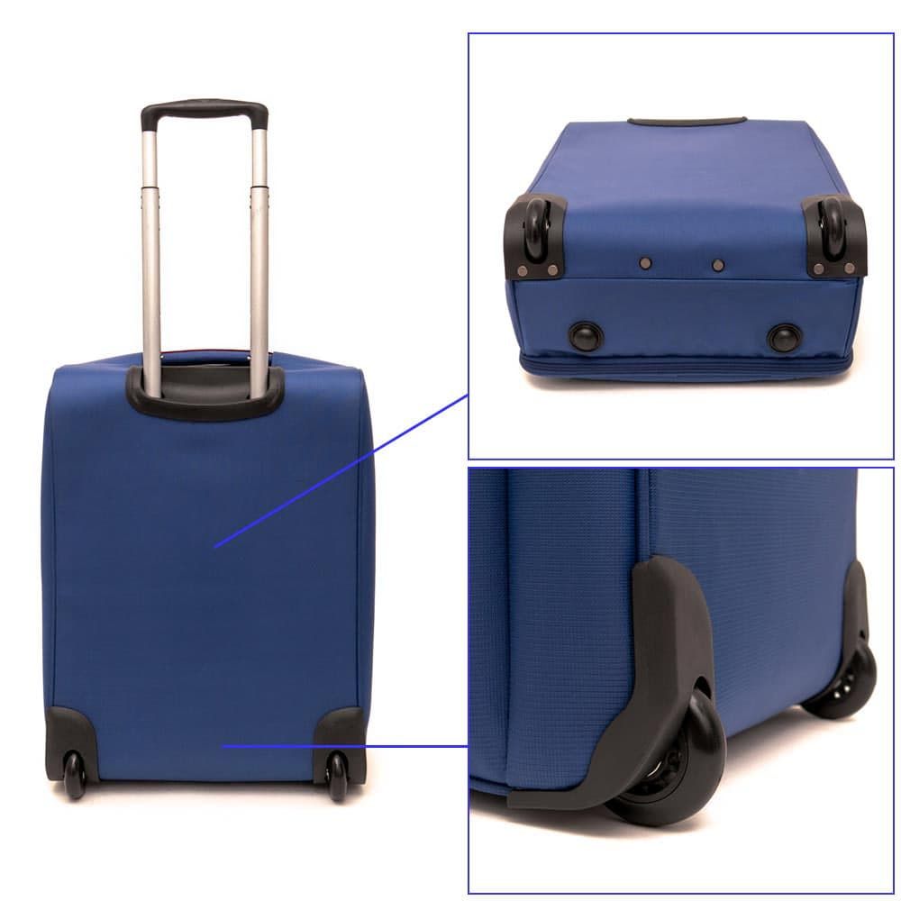 Куфар за ръчен багаж ENZO NORI сгъваем с 2 колелца текстил син