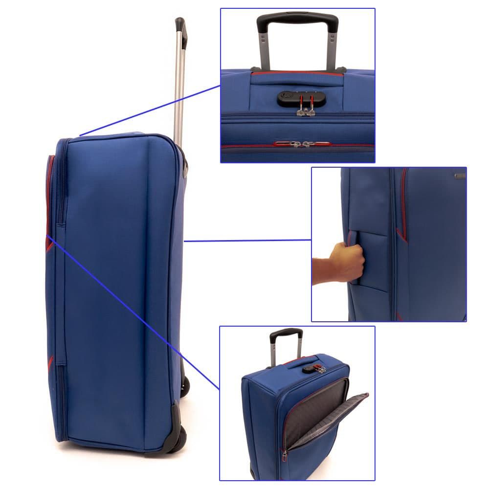 Сгъващ се куфар от текстил ENZO NORI модел FOLD 63 см с две колелца син