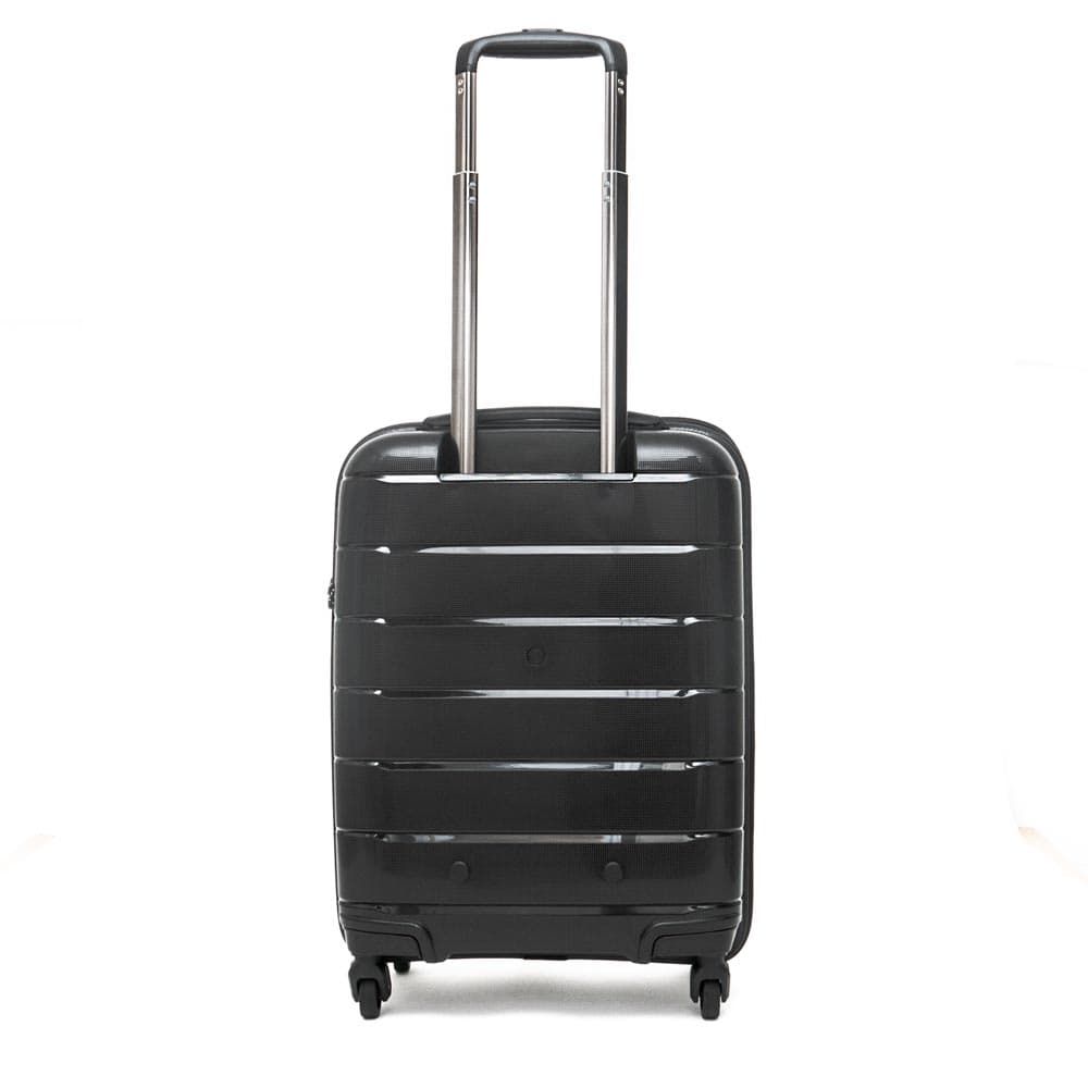 Твърд куфар от полипропилен марка ENZO NORI модел LINES 55 см за ръчен багаж цвят черен