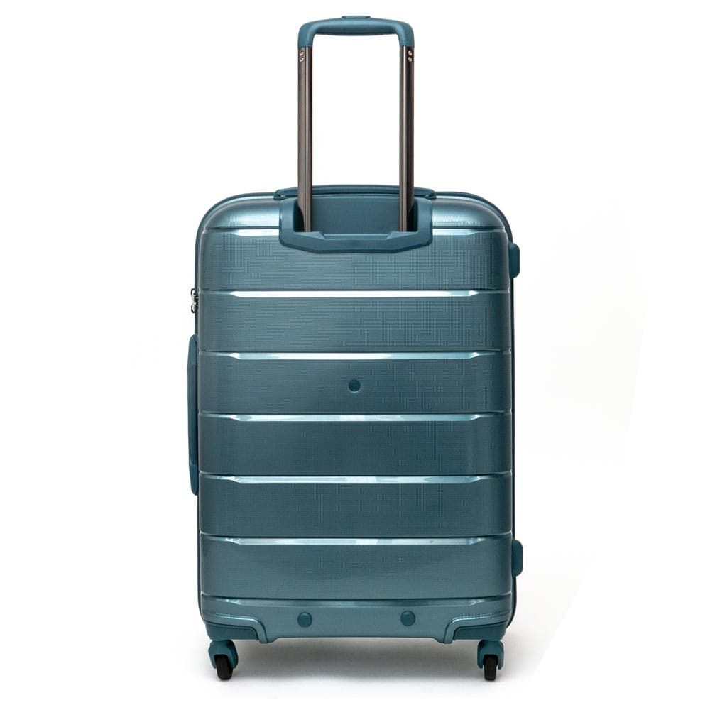 Лек куфар от полипропилен марка ENZO NORI модел LINES 66 см среден размер спинер цвят зелен