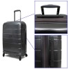 Среден размер куфар от полипропилен марка ENZO NORI модел LINES 66 см спинер цвят тъмно сив