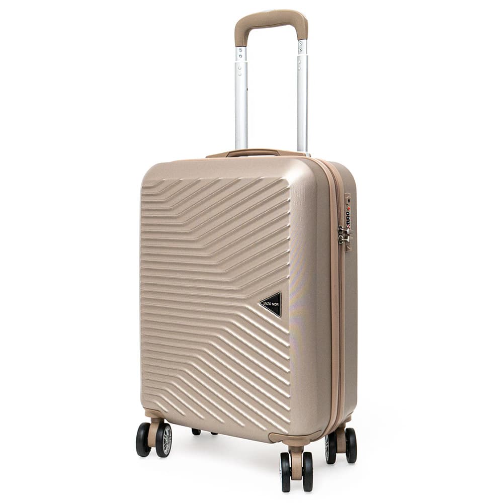 Куфар за ръчен багаж в златен цвят ENZO NORI модел TOROS 54 см спинер от ABS 
