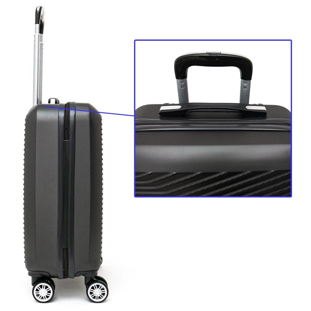 Сив куфар от ABS за ръчен багаж ENZO NORI модел TOROS 54 см спинер 