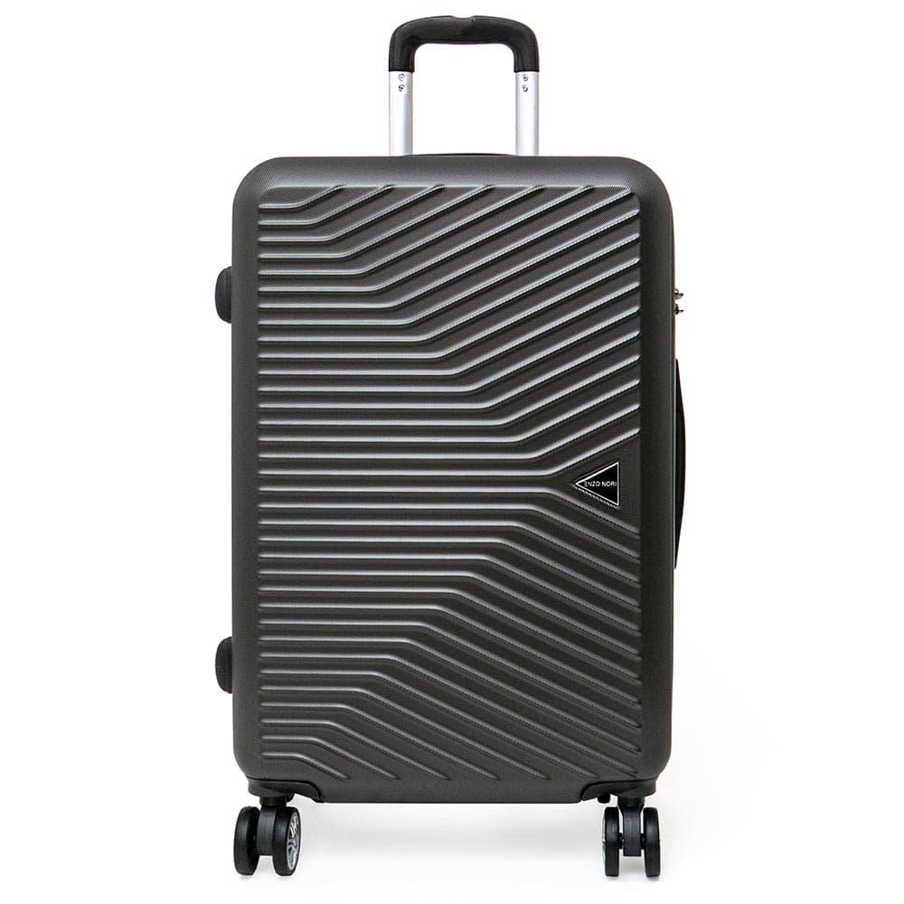 Твърд куфар с колелца ENZO NORI модел TOROS 66 см спинер от ABS с TSA заключване цвят сив