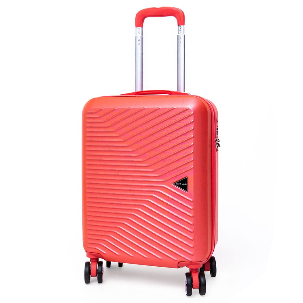 Куфар за ръчен багаж с TSA ключалка от ABS ENZO NORI модел TOROS 54 см спинер цвят корал