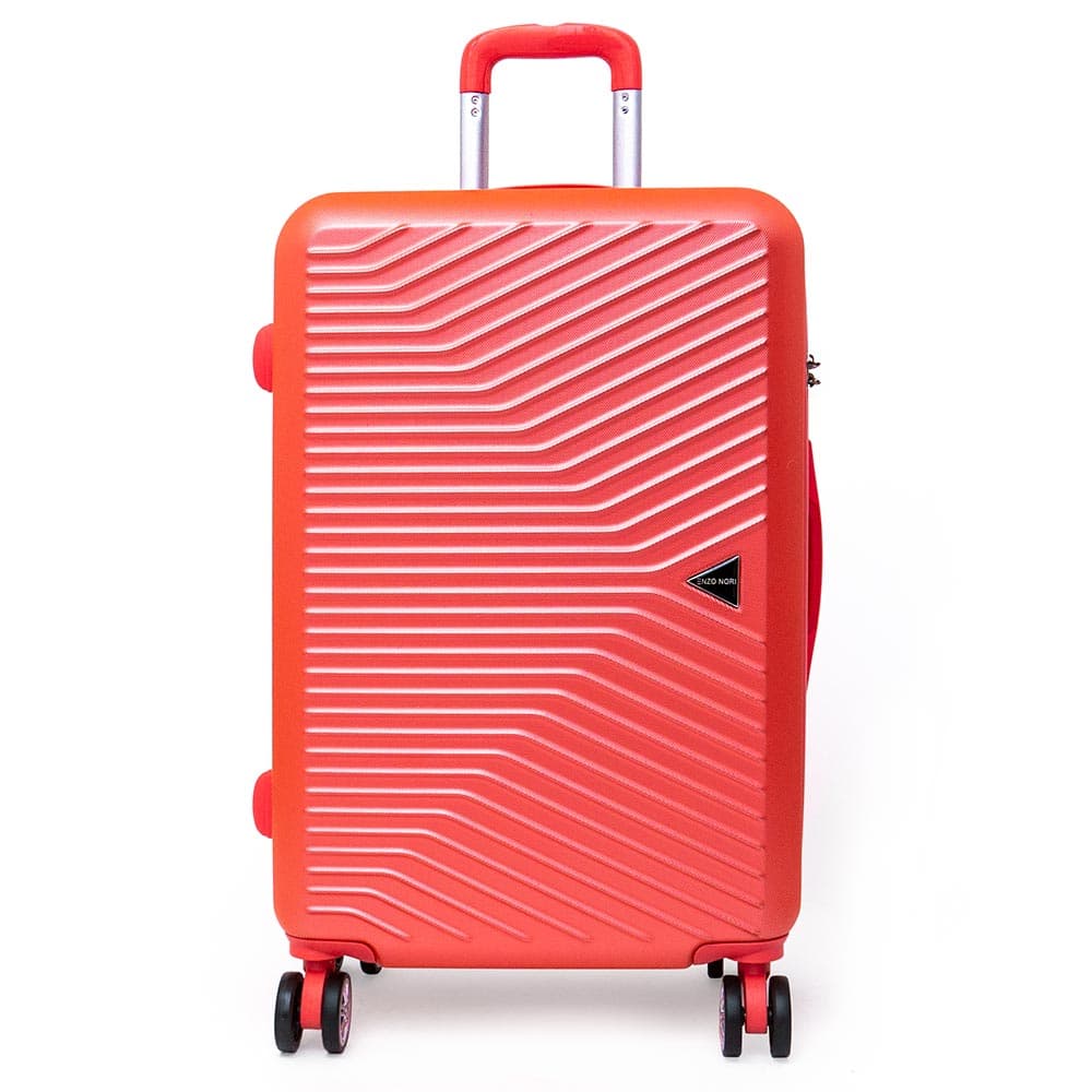 Здрав куфар от ABS ENZO NORI модел TOROS 75 см с 4 колелца TSA заключване цвят корал