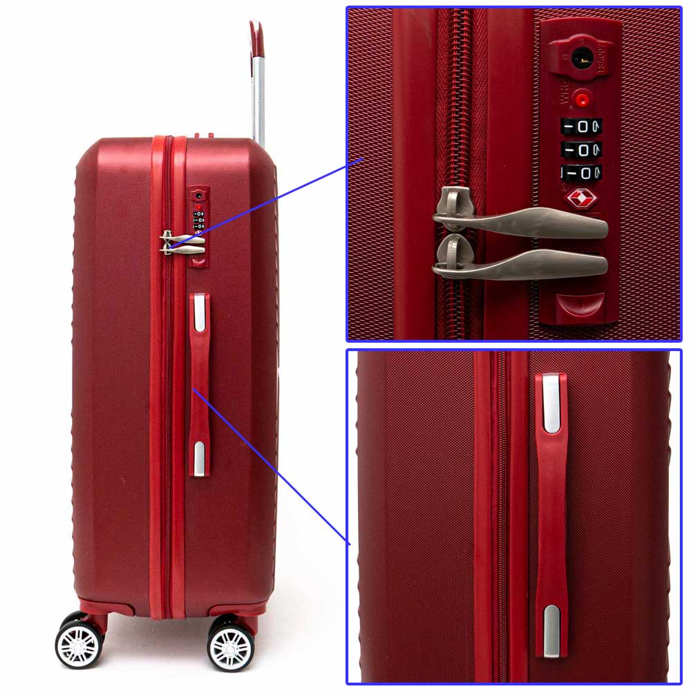 Твърди куфари комплект 3 размера от ABS с TSA заключване ENZO NORI модел TOROS цвят бордо