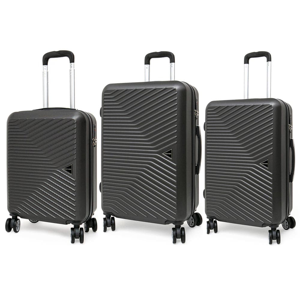 Куфари комплект 3 размера от ABS с 4 двойни силиконови колелца ENZO NORI модел TOROS цвят сив