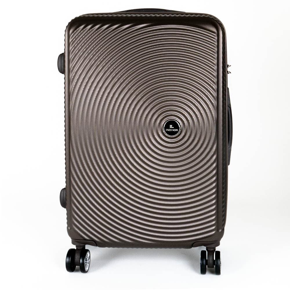 Твърд куфар марка ENZO NORI модел SEA 65 см спинер от ABS с TSA заключване цвят кафяв