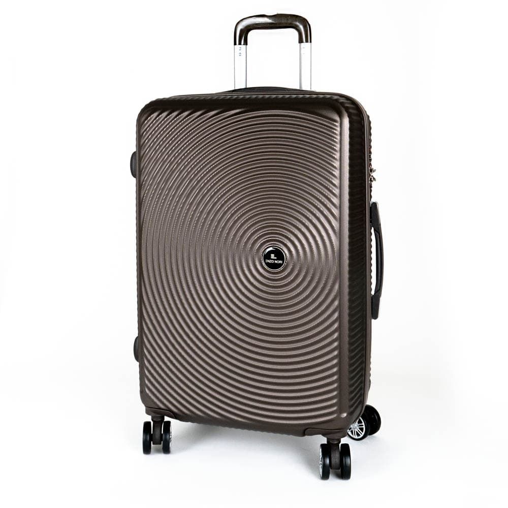 Твърд куфар марка ENZO NORI модел SEA 75 см от ABS с 4 колелца цвят кафяв