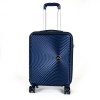 Твърд куфар ENZO NORI модел SEA 55 см за ръчен багаж спинер от ABS цвят син