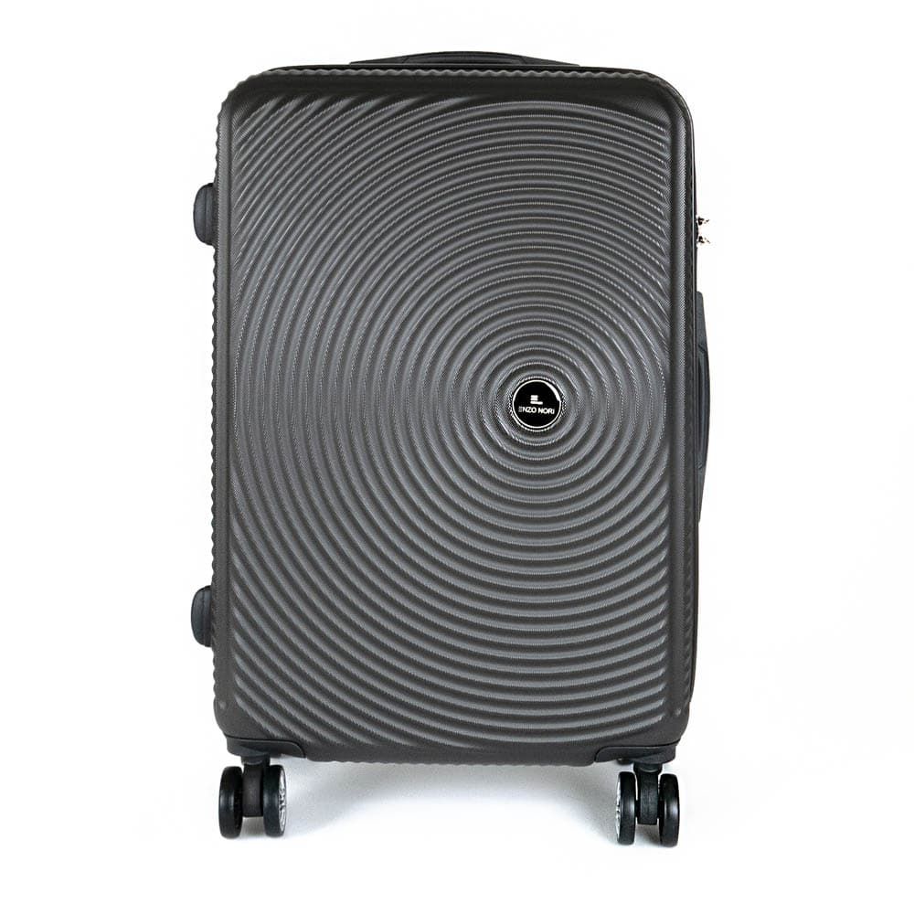Твърд куфар марка ENZO NORI модел SEA 65 см спинер от ABS с TSA заключване цвят сив