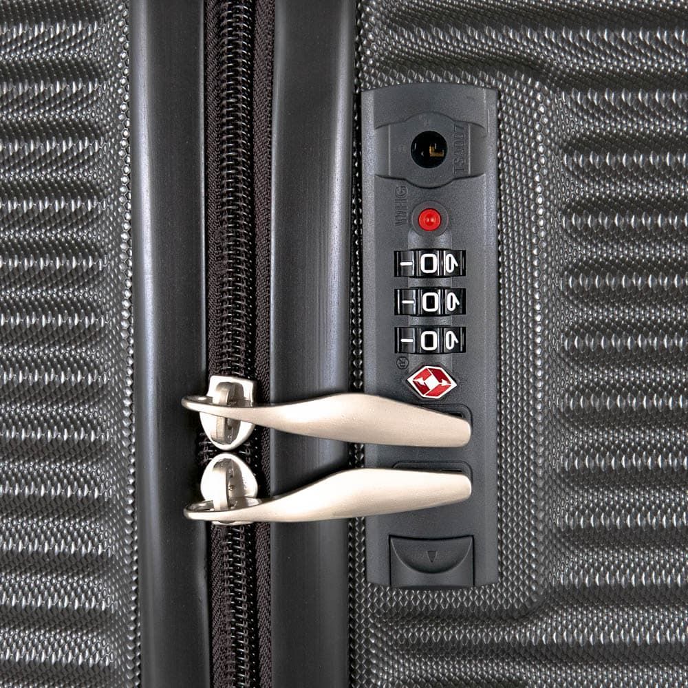 Твърд куфар марка ENZO NORI модел SEA 65 см спинер от ABS с TSA заключване цвят сив