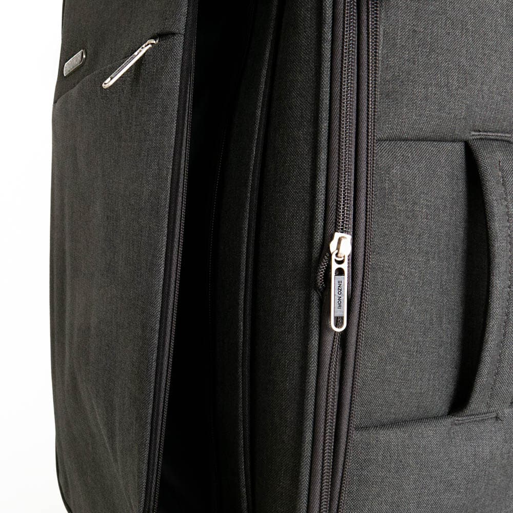 Лек куфар от текстил ENZO NORI модел SOFT 55 см с разширение за ръчен багаж червен