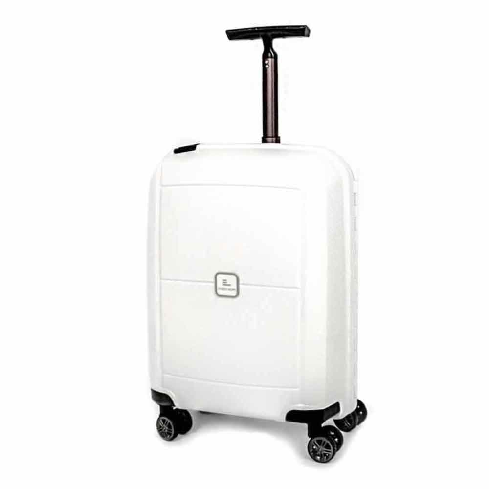 Стилен куфар за кабина ENZO NORI модел EMERALD 54 см полипропилен бял