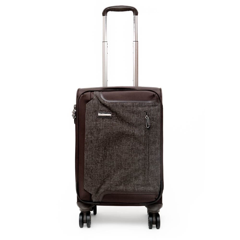 Куфар от висококачествен текстил за ръчен багаж ENZO NORI модел INDIGO 55 см цвят кафяв