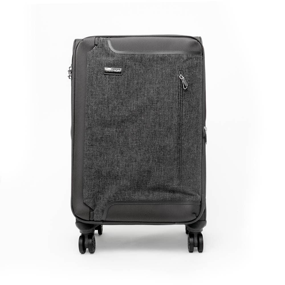 Среден размер куфар от висококачествен текстил ENZO NORI модел INDIGO 68 см с разширение сив