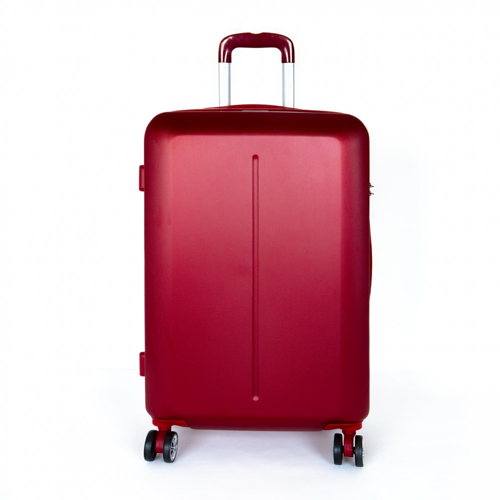 Твърд куфар от ABS пластмаса марка ENZO NORI модел SUMMER 65 см среден размер спинер бордо