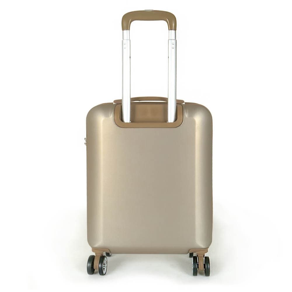 Висококачествен стилен куфар от ABS марка ENZO NORI модел SUMMER 55 см за ръчен багаж спинер цвят златен