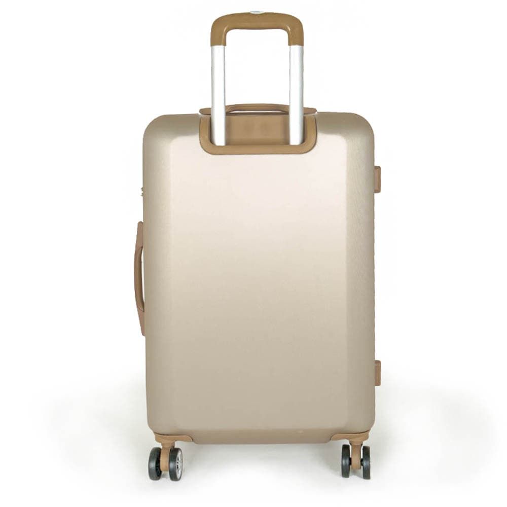 Твърд куфар от ABS пластмаса марка ENZO NORI модел SUMMER 65 см спинер цвят златен
