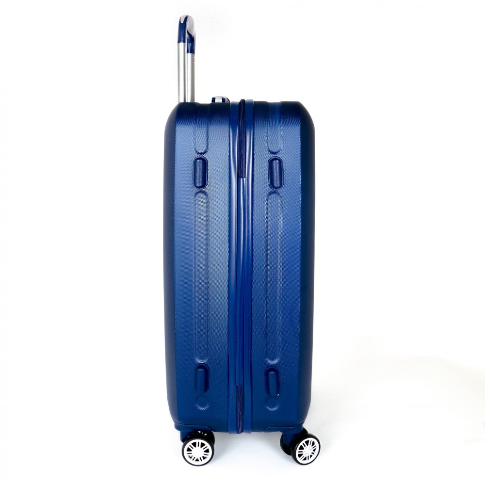 Твърд куфар от ABS пластмаса марка ENZO NORI модел SUMMER 65 см среден размер М цвят син