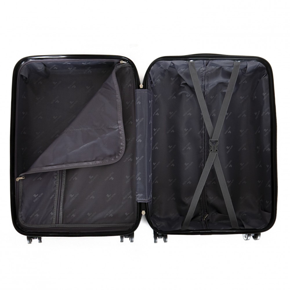 Олекотен куфар за ръчен багаж в черен цвят от ABS марка ENZO NORI модел SUMMER 55 см 