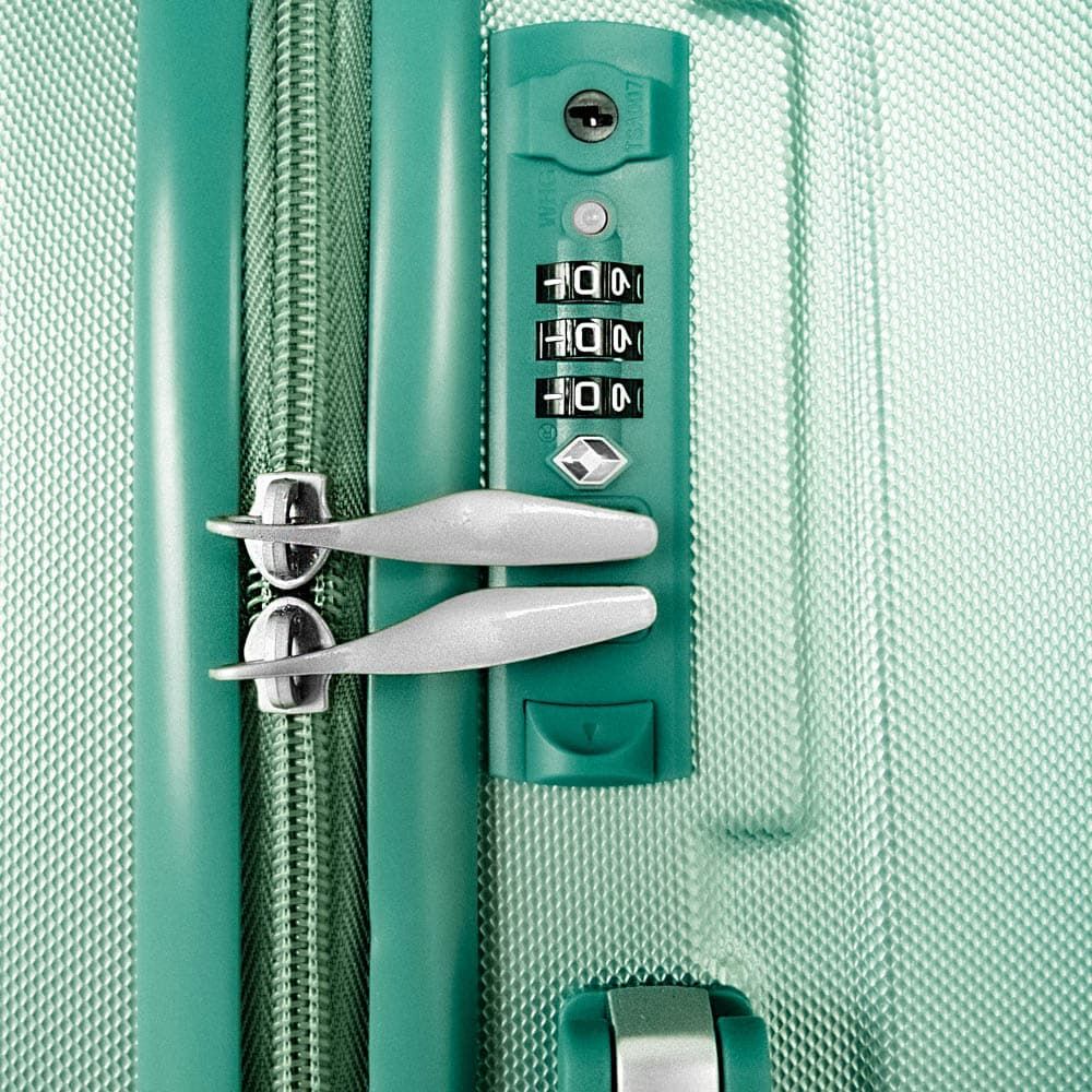 Твърд куфар от ABS с TSA код марка ENZO NORI модел SUMMER 75 см зелен спинер