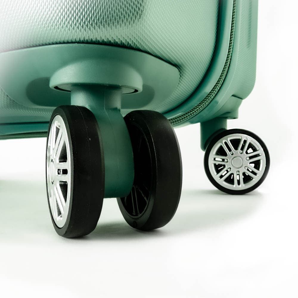 Твърд куфар от ABS пластмаса марка ENZO NORI модел SUMMER 65 см спинер цвят зелен