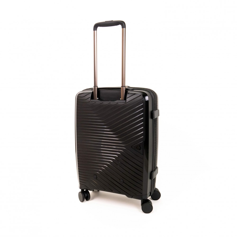Черен куфар ENZO NORI модел AERO 55 см за ръчен багаж полипропилен непромокаем