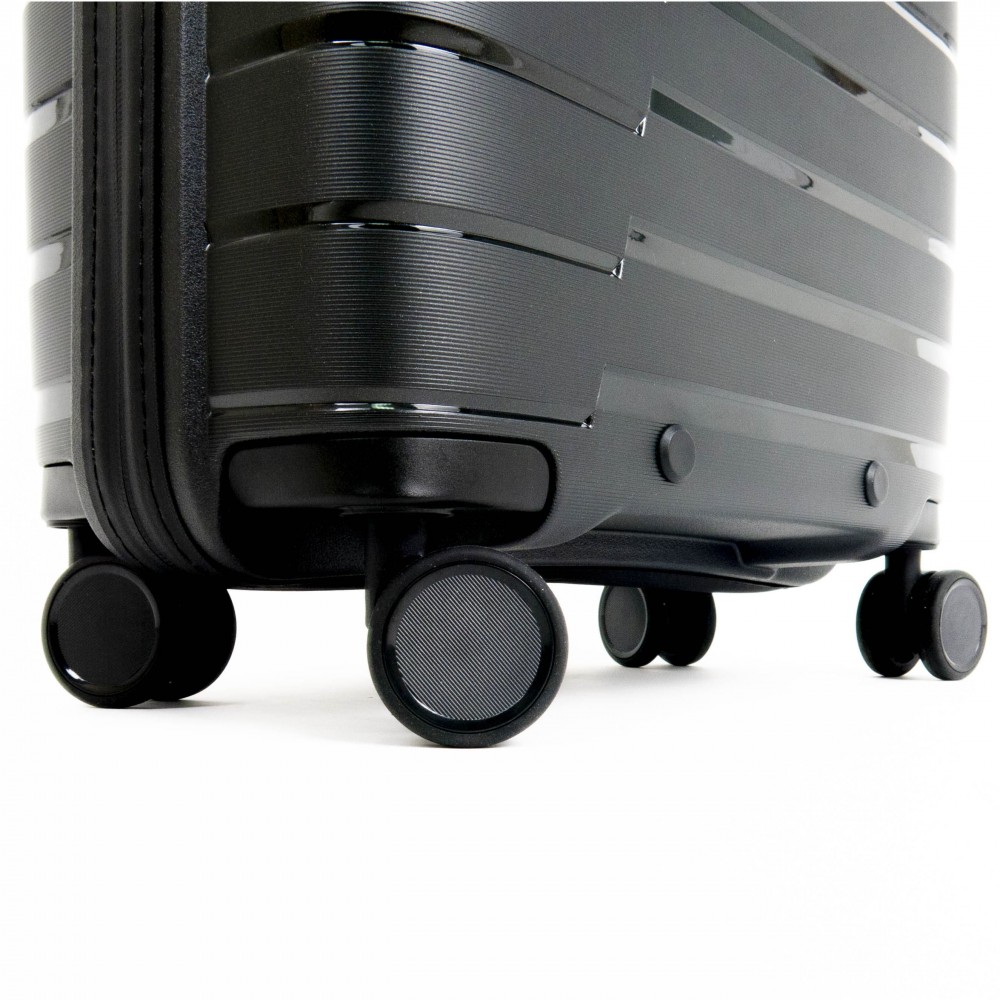 Луксозен комплект куфари 3 размера от полипропилен ENZO NORI модел LEVELS цвят сив