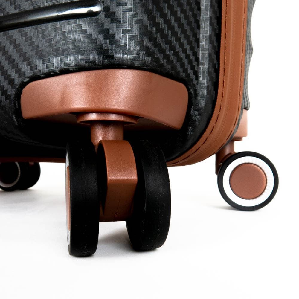 Куфар за ръчен багаж от полипропилен с TSA ключалка ENZO NORI модел SOLID 55 см непромокаем черен-кафяв
