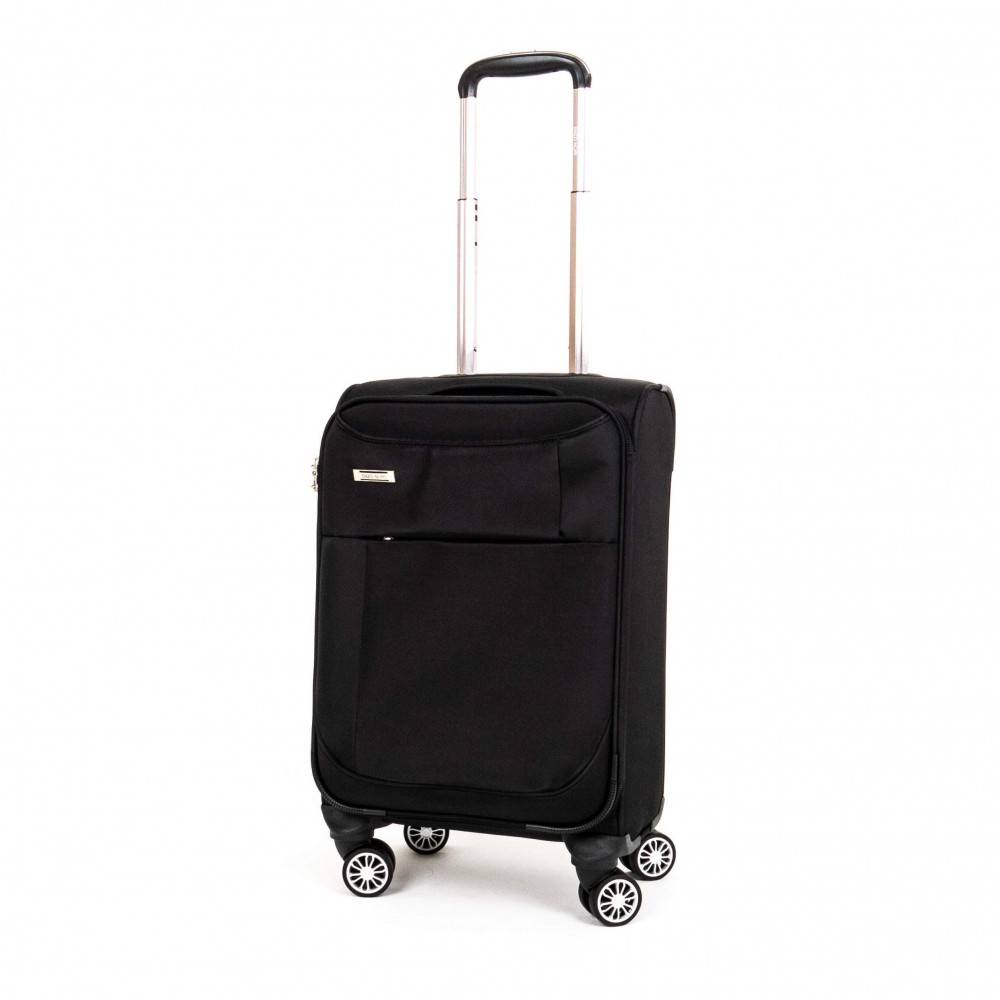 Голям куфар от текстил ENZO NORI модел CLOUD 78 см с 4 колелца черен с разширение