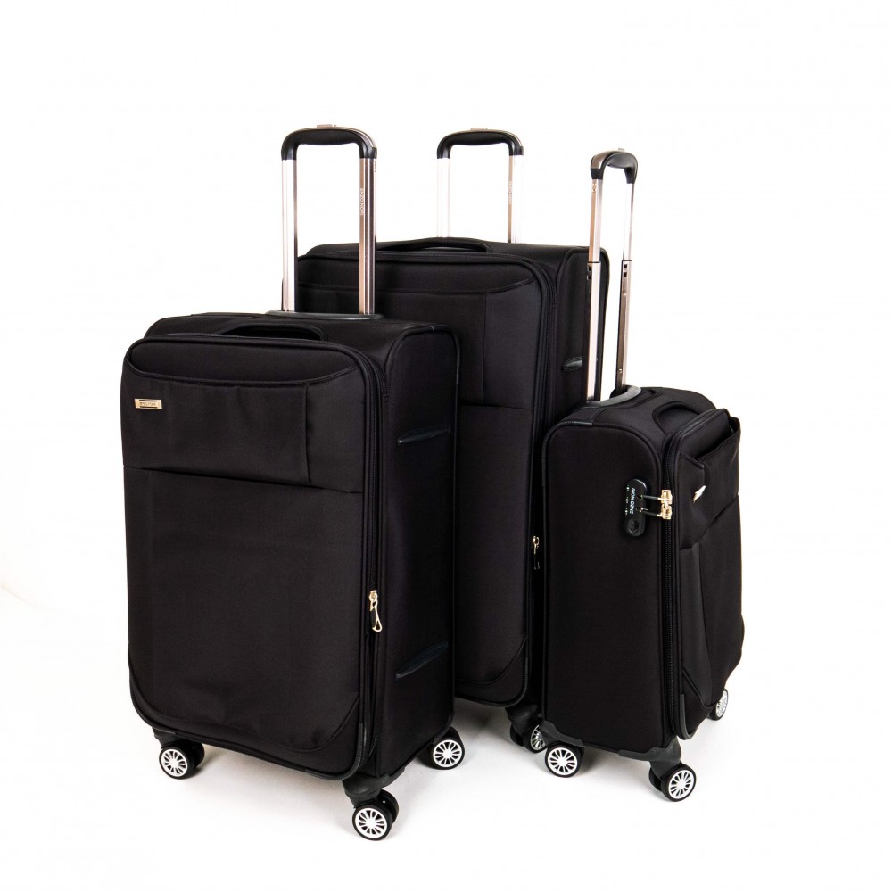 Комплект куфари от висококачествен текстил 3 броя ENZO NORI модел CLOUD черен