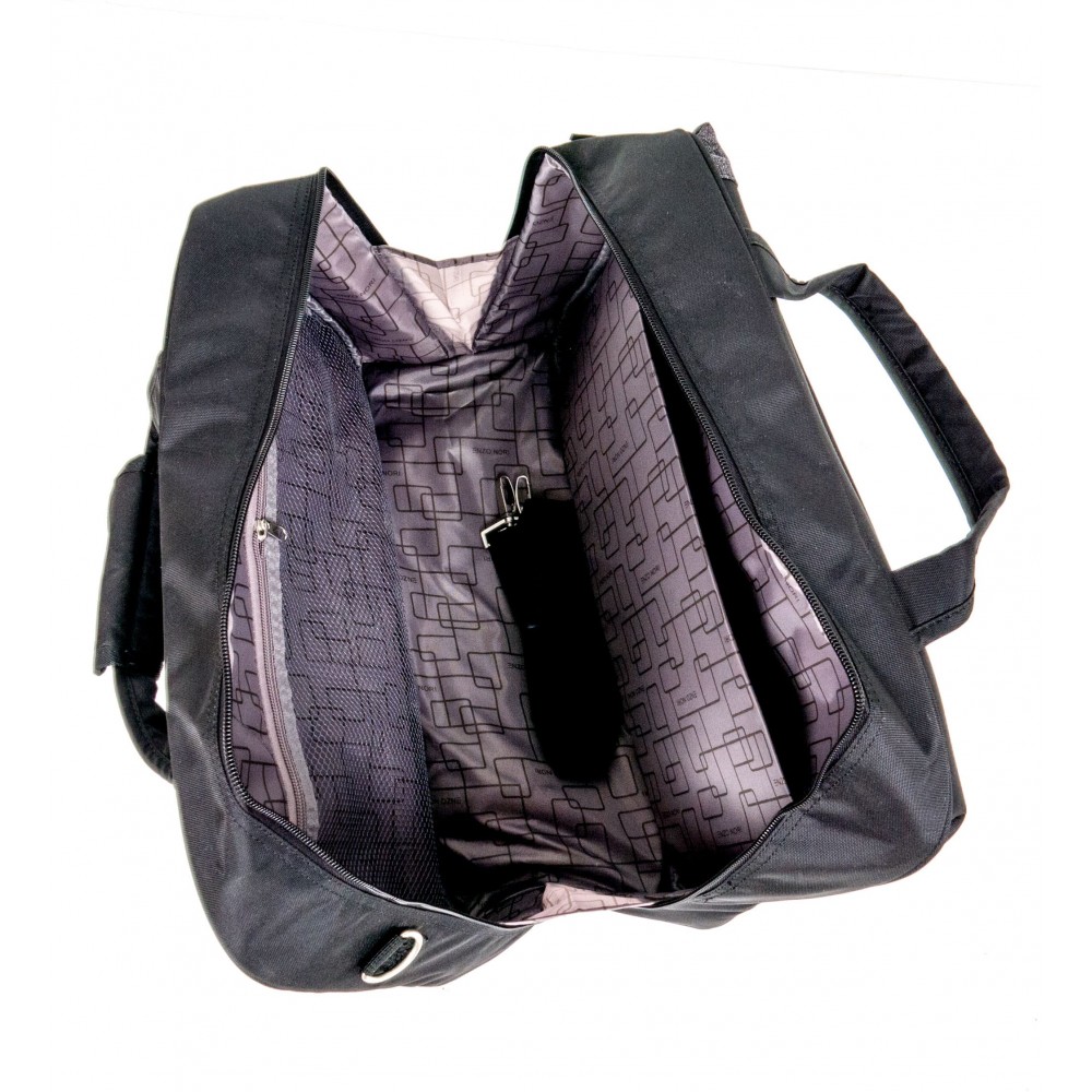 Куфар ENZO NORI модел COTTON комплект от 3 размера текстил + пътна чанта за ръчен багаж черен